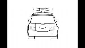 Как нарисовать Робокар Поли. Раскраска Робокар Поли для детей