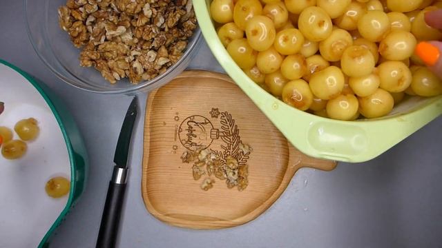 Варенье – белая черешня с грецкими орехами | Варенье из белой черешни с орехами