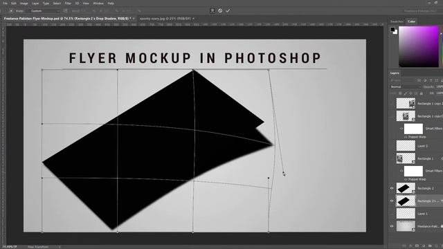How to Design Print Ready Flyer Part -3 - Advanced Photoshop Projects in Urdu