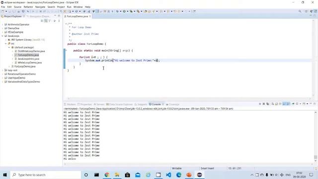16.3 Core Java tutorial: Java for loop with Syntax and Examples |Zest Prime | Java course