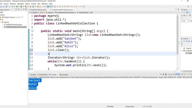 #83 Java Collections | Set | LinkedHashSet and Methods