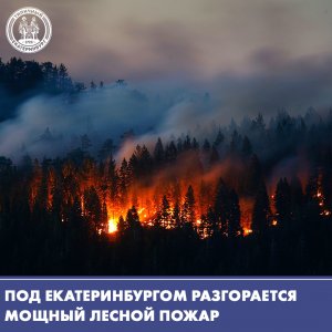 Под Екатеринбургом разгорается мощный лесной пожар