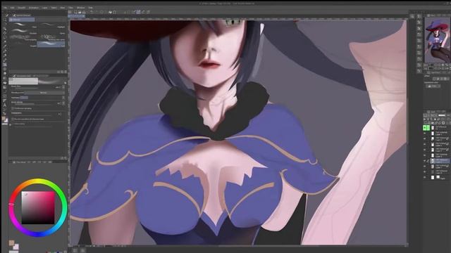 Drawing Mona Genshin Impact Clip Studio Paint and Wacom One смотреть онлайн