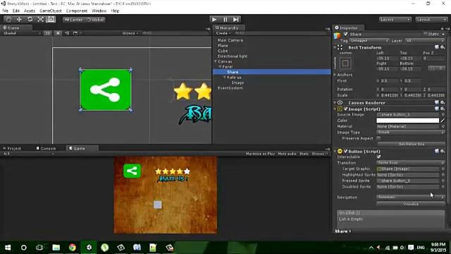 Unity - Share And Rate us button in unity game