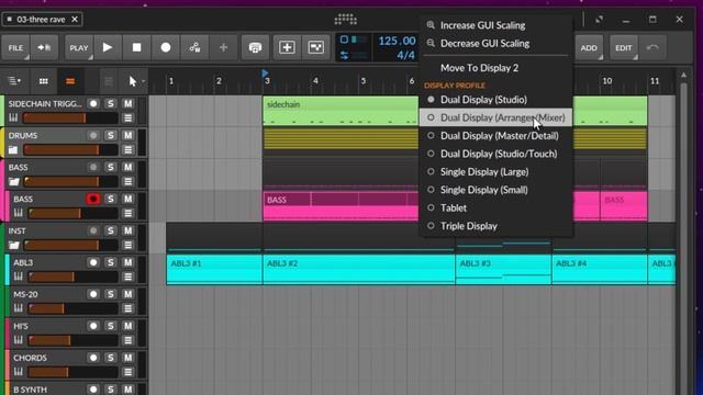 Better workflow using the Bitwig Display Profiles