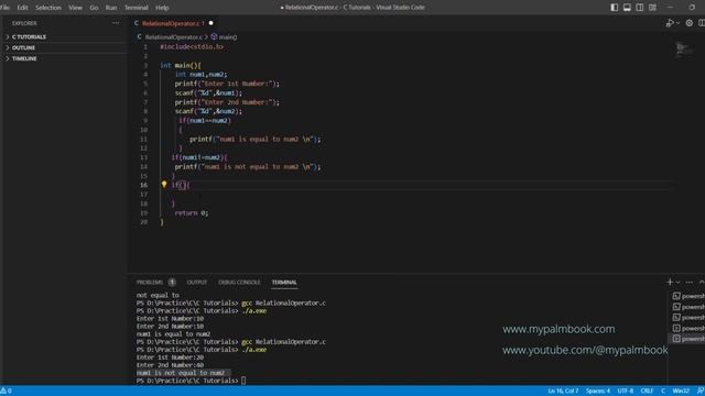 Relational Operator in C Program #c #clanguage #cprogramming