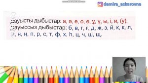 Ана тілі 6 сабақ ДАУЫСТЫ ЖӘНЕ ДАУЫССЫЗ ДЫБЫСТАР 1 сынып