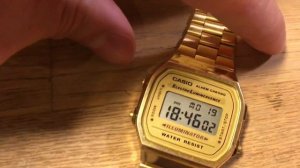 Часы casio A 168 gold, золотые спустя год носки