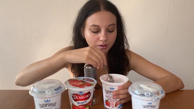 ASMR eating Jogurt StrawBerry Candy (No talking) | АСМР итинг йогурт смотреть онлайн
