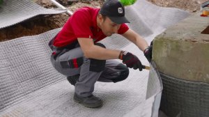 Как состыковать мембрану PLANTER Geo на углу дома: внешний угол