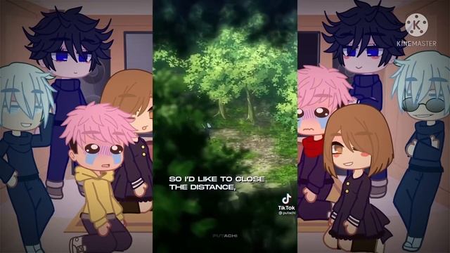 ? TOP 3 Present + Past Jujutsu Kaisen + Pro heroes react Jujutsu Kaisen--Gojo and Nanamin | Tik Tok смотреть онлайн