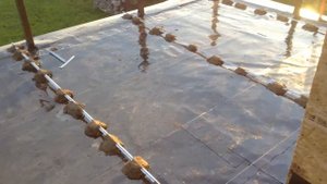 Дом из контейнеров. 31 августа 2017г. Гидроизоляция террасы на втором этаже