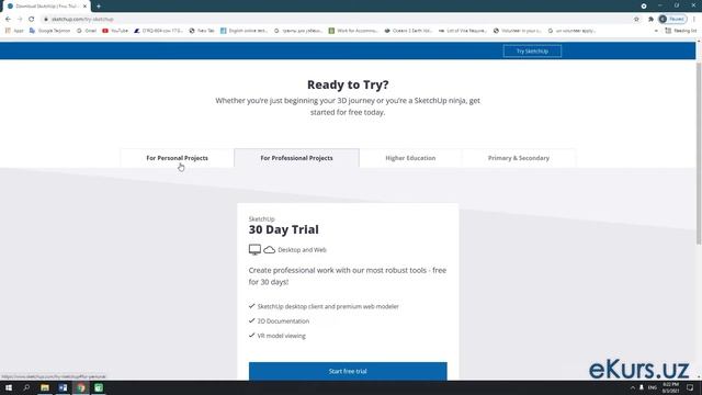 SketchUp 2021 - [02-Dars] - Dastur o'rnatish. IT O'rganish, Rasmlar, zamonaviy bepul смотреть онлайн