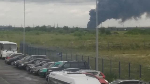 Пожар в Металлострое. Вид из Шушар