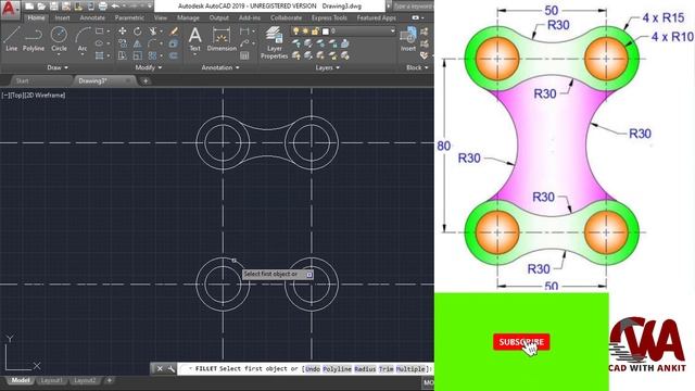 Practice AutoCAD 2D drawing - 8