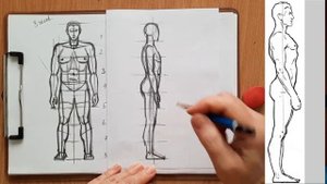 Как нарисовать фигуру человека в профиль (боком)
