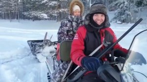 Рыбалка на снегоходе. Отдых в Карелии. Часть 3. Слуз в -20 C. Уха из глухарей