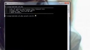 PHP Get IP website and Scanner Port Command Line