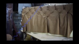 Перетяжка изголовья кровати аскона, своими руками.repair of the soft headboard.