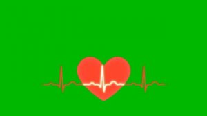 СЕРДЕЧНЫЙ РИТМ ФУТАЖ на ЗЕЛЕНОМ ФОНЕ