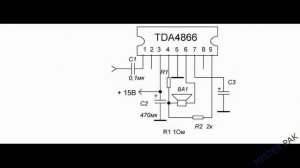 Усилитель на микросхеме ТДА4866, чистый звук, идеальная схема.