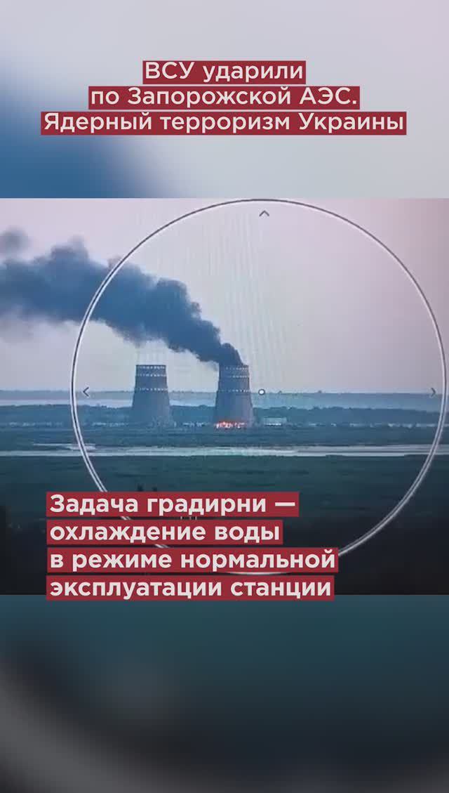 ВСУ ударили по Запорожской АЭС. Зеленский готов на всё, чтобы ввергнуть мир в хаос #shorts