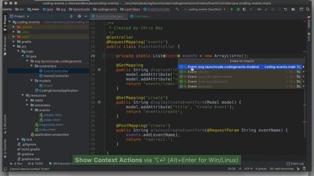 Java Coding Events 2.1 Creating a Model Class смотреть онлайн