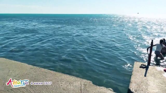 Анапа, пляж с лифтом 4.06.2017, погода, море смотреть онлайн