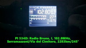 23.06.2024 18:54UTC, [Es], Radio Bruno, Италия, 102.8МГц, 2283км