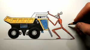 Как нарисовать Сиреноголового против Белаза