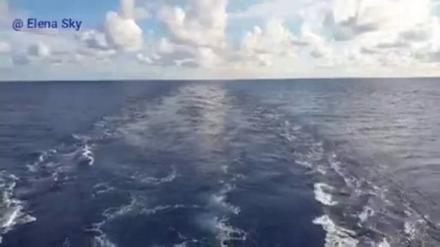 Seafarer's life, wake, ocean view, VLCC. @Elena Sky. Морская жизнь, кильватер, вид с кормы судна.