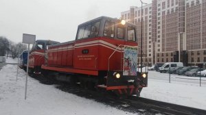 ДЖД. "Новогодний экспресс" от станции ЗАСЛОНОВО до ст. СОСНОВЫЙ БОР  8.01.2023 г.