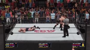 WWE 2K18 kurt Angle vs randy orton vs rey mysterio in a triple threat elimination match