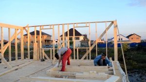 сборка и установка каркасных стен с ригелем (финский каркас)