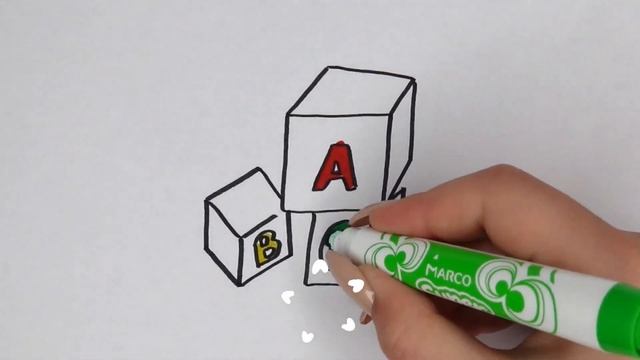 Раскраска для детей Кубики. Как Нарисовать Кубики смотреть онлайн