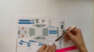 Building a Perfect Tiny Nissan GTR R34 Full Build Step by Step 1/24 Paper Car
