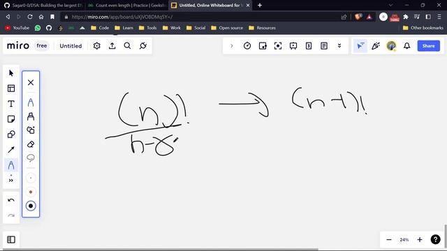 Day 183 - Count even length | Math | GFG POTD 1 Jan смотреть онлайн