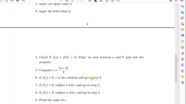 Bisection method Python Program