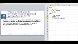Текущая стоимость единицы – Функция сложного процента