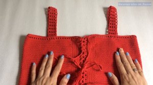 Вязаный кроп топ крючком | Летний топ крючком