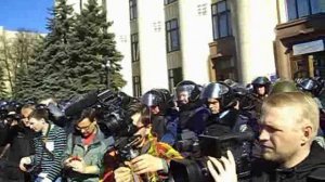 Антибандеровский митинг Вместе с  Россией в Харькове 23 марта 2014г.