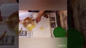 Имитация мрамора акриловыми красками/мраморнеобычным способом/поделки/ переделки/декор/