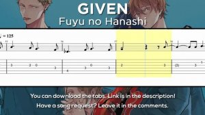 Given - Fuyu no Hanashi Guitar Tutorial [TABS] (Easy)