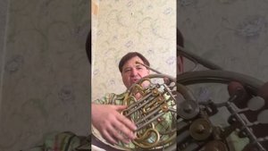 Мастеровая четырехвентельная Ленинградская валторна  в строе Си-бемоль с квартой