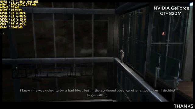 Max Payne 3 Gameplay test NVIDIA GeForce GT820m with Intel® Core™i5-4210U -8GB DDR3