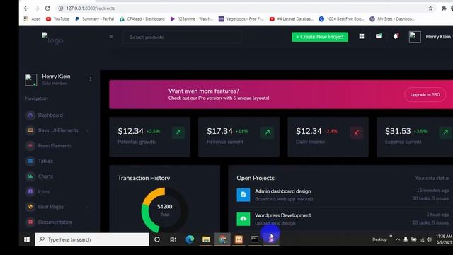 #5 Import Admin Template In Laravel Project | Laravel Restaurant Management System Project Tutorial