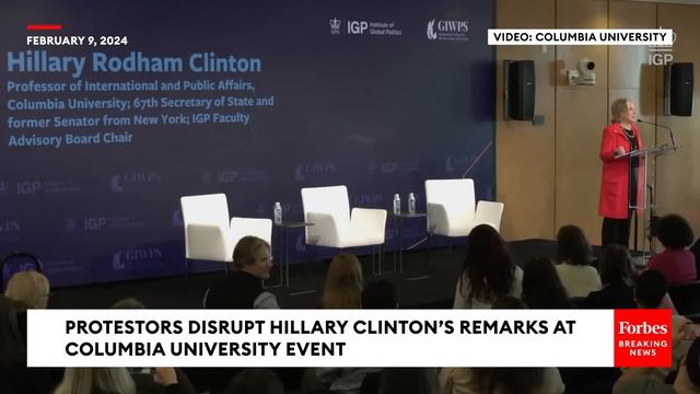 'You Are A War Criminal!': Pro-Palestine Protestors Shout Down Hillary Clinton During Columbia Even