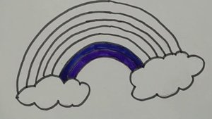 How to draw a rainbow and colour it