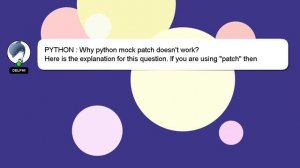 PYTHON : Why python mock patch doesn't work?
