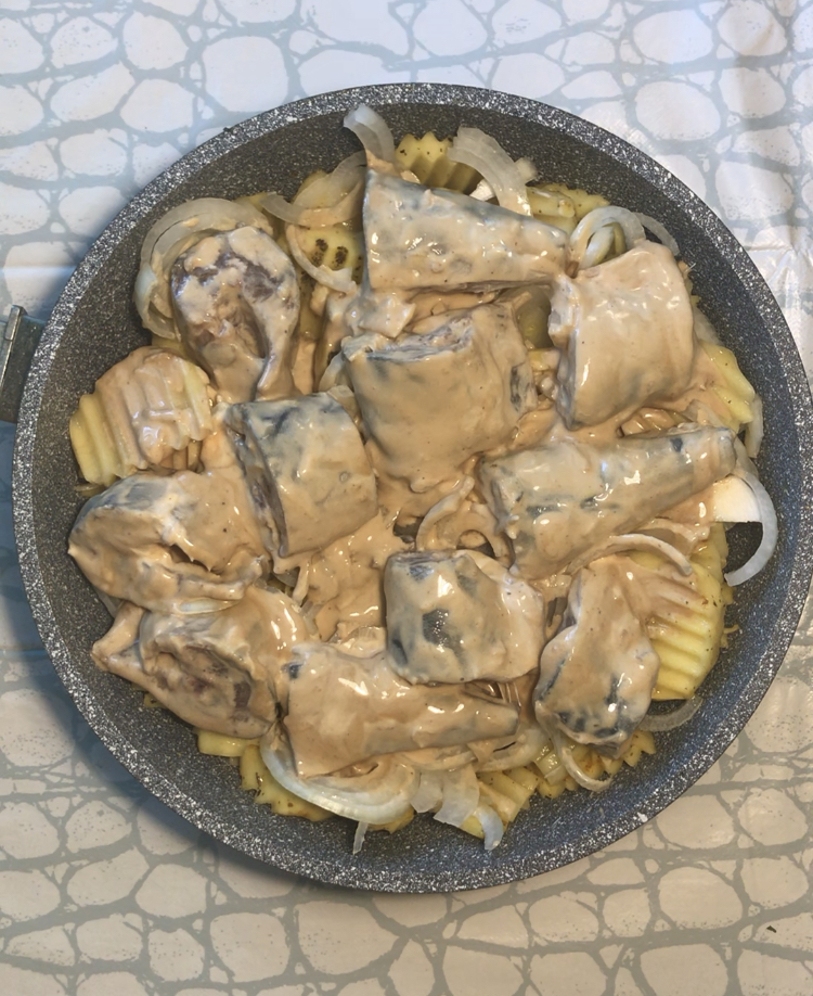 Шикарная скумбрия запечённая с картошкой